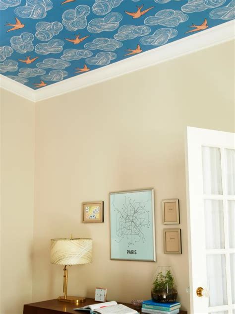 How To Wallpaper A Ceiling Hgtv