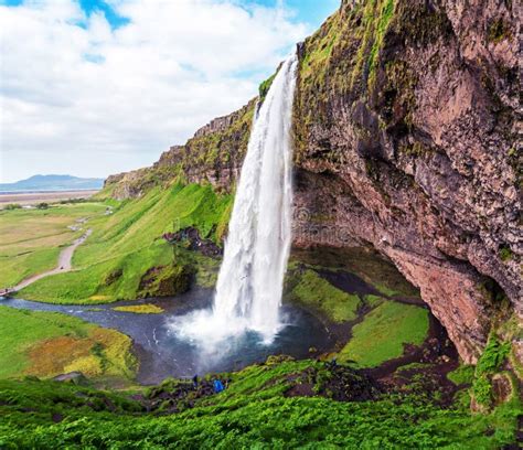 Charming Beautiful Waterfall Seljalandsfoss In Iceland Exotic