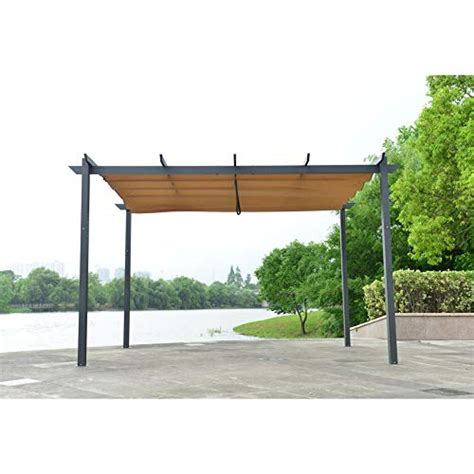 Aleko Pergsand10x13 Aluminum Outdoor Retractable Canopy Pergola 13 X