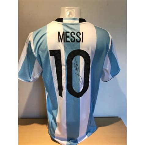 Lionel Messi Signed Replica Argentina Home Shirt 26285