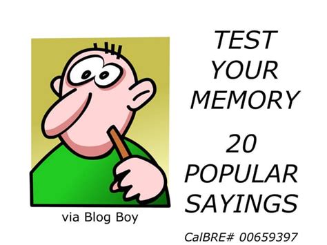 Test Your Memory 20 Popular Sayings Ppt