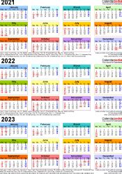 Well you're in luck, because here they come. 2021-2023 Three Year Calendar - Free Printable PDF Templates