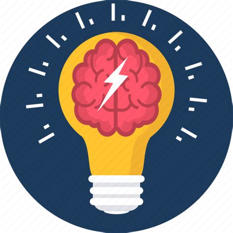 Brain Creative Idea Lightbulb Spark Think Icon