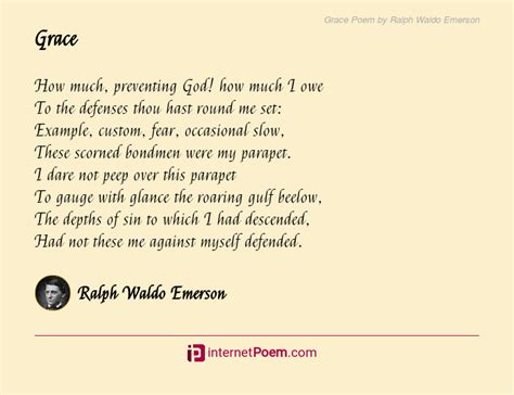 Grace Poem By Ralph Waldo Emerson