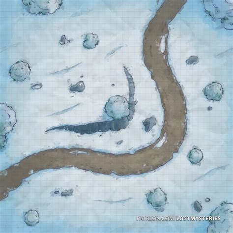 Oc Grassland Trail Winter Version 40x40 Battlemap Roll20 Dnd