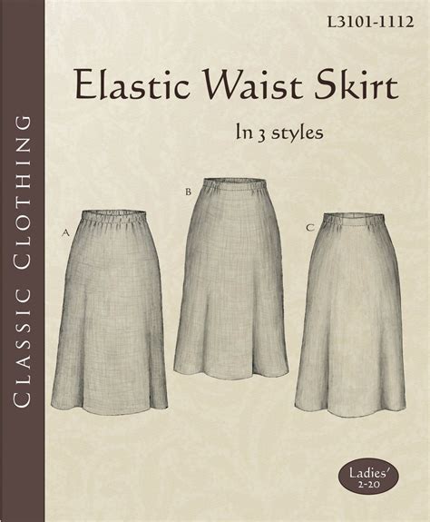 Elastic Waist Skirt Pattern Ladies Sizes 2 20 300012
