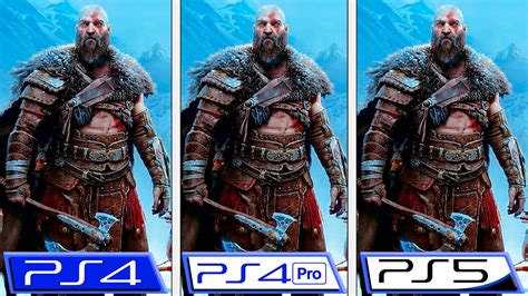 God of War Ragnarök PS4 PS4 Pro PS5 Graphics Comparison