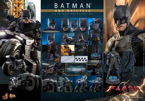The Flash Movie Ben Affleck Batman And Batcycle Get Hot Toys