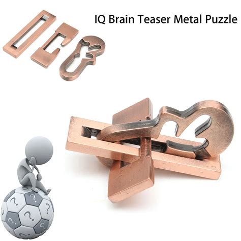 Vintage Metal Puzzle Iq Mind Brain Teaser Educational Toy T For