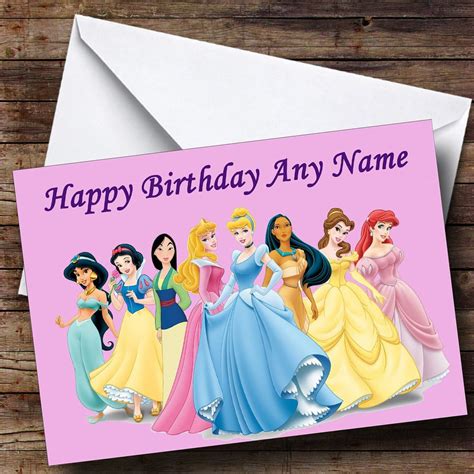 Disney Princess Personalised Birthday Card The Card Zoo