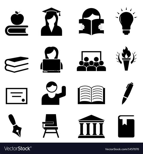 College University Icons Royalty Free Vector Image