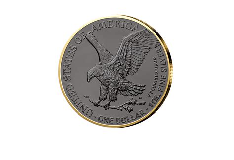 American Eagle 1 Oz Silber 2023 Usa Veredelt Mit Ruthenium Und 24 Karat