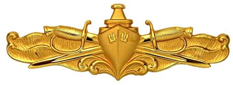 Genuine Us Navy Badge Surface Warfare Officer Gold Breast Badge Pin
