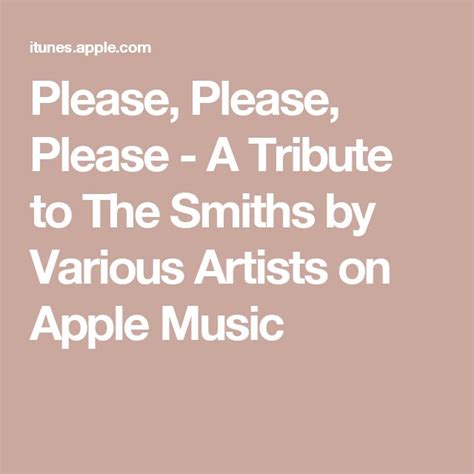please please please a tribute to the smiths by various artists on apple music various