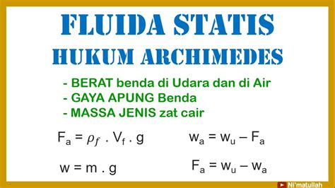 Pembahasan Soal Fluida Statis Materi Hukum Archimedes Part