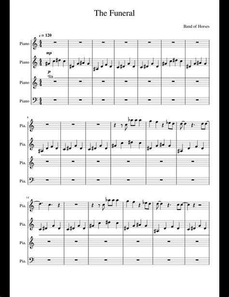 The Funeral - Band of Horses sheet music for Piano download free in PDF