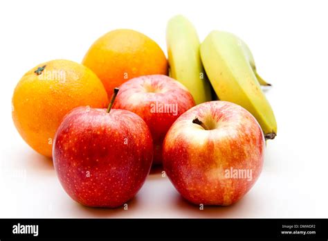 Red Apples With Bananas Stock Photo Alamy