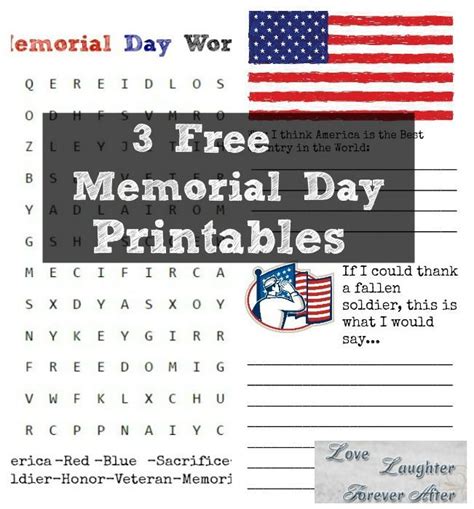 3 Free Memorial Day Printables Love Laughter Foreverafter