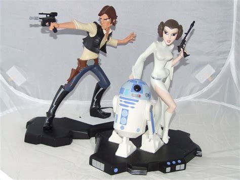 Star Wars Animated Gentle Giant 2006 Han Solo Princess Leia And R2d2 Limited Edition
