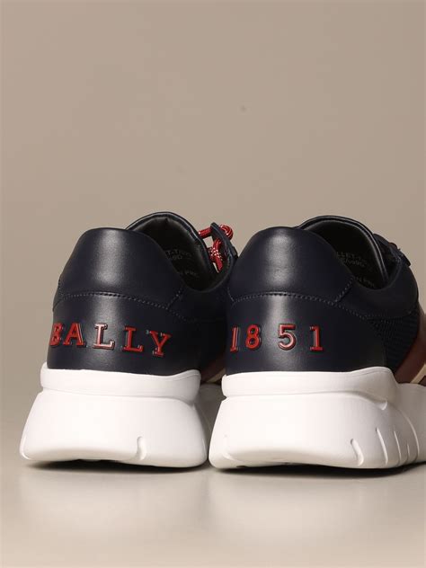 Bally Byllet Sneakers In Leather With Trainspotting Logo Blue