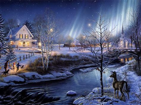 Terry Redlin Wallpapers Wallpaper Cave Christmas Scenery Beautiful