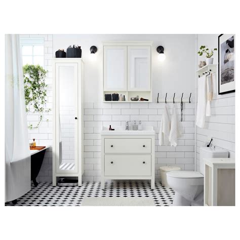Hemnes High Cabinet With Mirror Door White 1914x1214x7834 Ikea