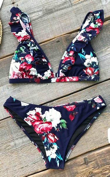 Ruffled Floral Bikini