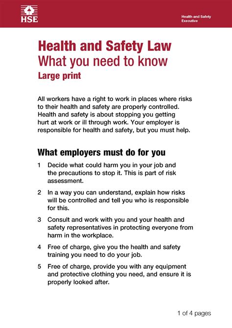 Employees Roles And Responsibilities Health And Safety At Work Act 1974