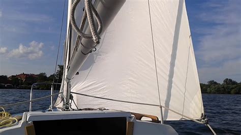 To maximize sail area the foot of the sail is generally parallel and very close to the deck when close hauled. Can you sail only with a Genoa jib? - YouTube