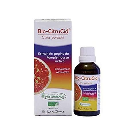 Phytofrance Bio Citrucid Extrait de pépins de pamplemousse 50 ml tonus
