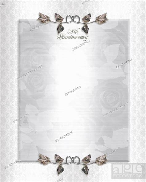 Illustration Silver Satin And Lace Background With 3d Text For 25th