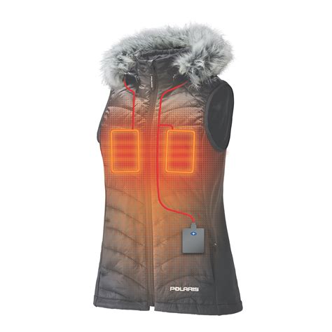 Womens Heated Vest With Rechargeable Battery Dark Gray Polaris General