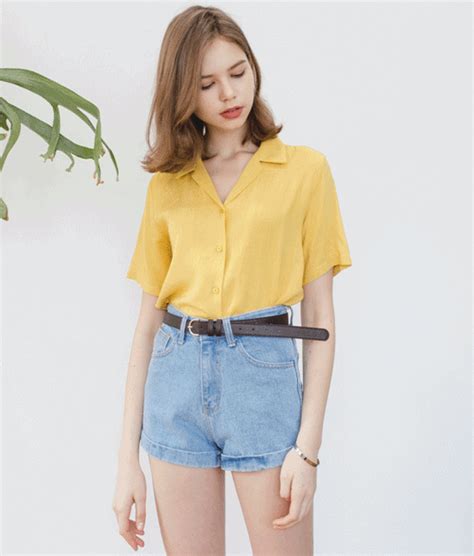 Essaysolid Tone Linen Blend Shirt Mixxmix Fashion Korean Fashion Linen Blend Shirt