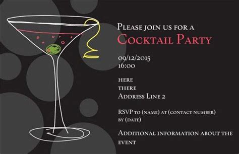 35 Cocktail Party Invitation Template In 2020 Cocktail Party Invitation Party Invite Template