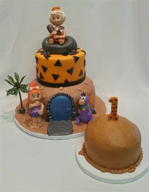 Mymonicakes Flintstones Cake With Fondant Bam Bam Pebbles And Dino