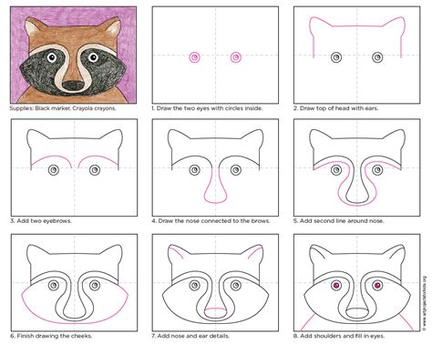 Yawd provides for you free drawing raccoon cliparts. Draw a Raccoon Face · Art Projects for Kids
