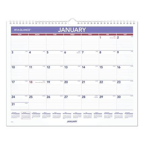 Monthly Wall Calendar By At A Glance Aagpm828