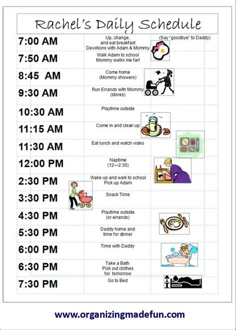 Kid Schedule I Had These When Kids Were Little But Feel Like I Need