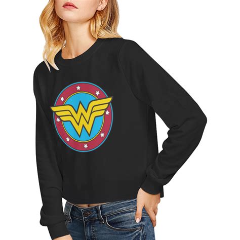 Wonder Woman Cropped Pullover Sweatshirts 4 Styles Big Sale 3699
