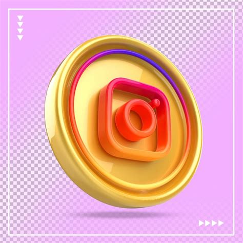 Premium Psd Instagram Icon Social Media Gold 3d