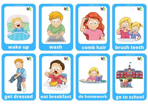 Daily Routine Game Cards Mini Flashcards