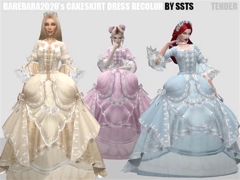 Strange Storyteller Sims — Barebara2020s Cakeskirt Dress Recolor By