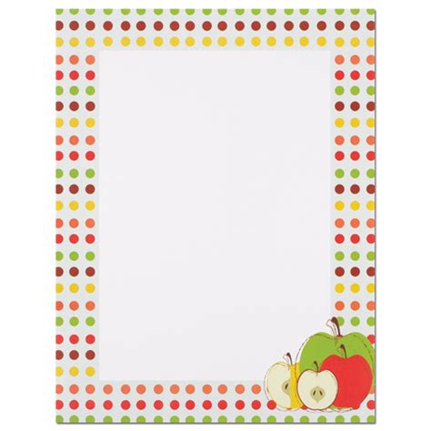 Apples And Dots Border Paper Your Paper Stop