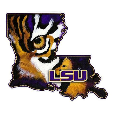 5 X 55 Lsu Tiger Eye State Of Louisiana Automotive Decal Lsu