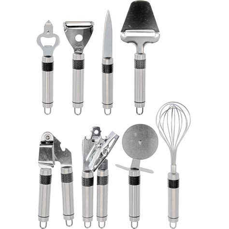 Kitchen Utensil Set Bamboo Ssteel Spoon Fork Spatula Opener Slicer