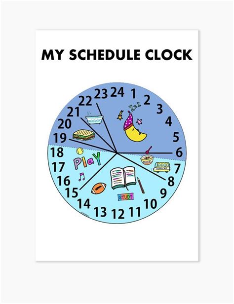 Kids Schedule Clock Planner Printable Kids Schedule Kid Schedule