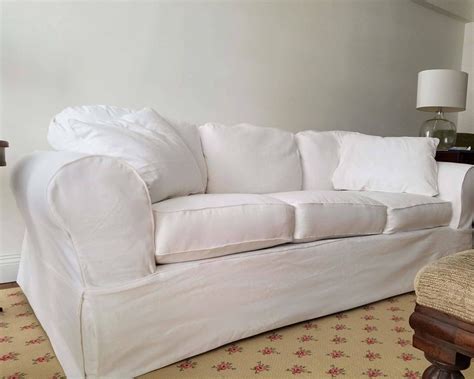 White Custom Couch Slipcover Custom Slipcovers Custom Couches Slip