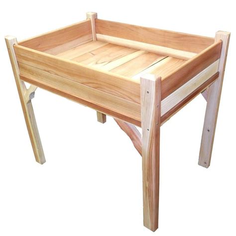 Cut the legs, short rails, and planks to length. 36 in. W x 24 in. D x 32 in. H Rectangle Wood Raised Garden Bed-52370 - The Home Depot
