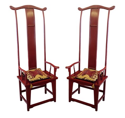 Choose your chair as per your body size and working environment. Pair Of Chinese Throne Tall Back Chairs | Modernism