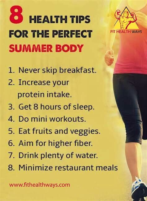 8 Health Tips For The Perfect Health Tips Fitness Tips Fitness